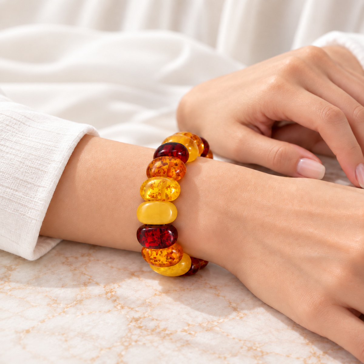 Multicolor Baltic Amber Bracelet