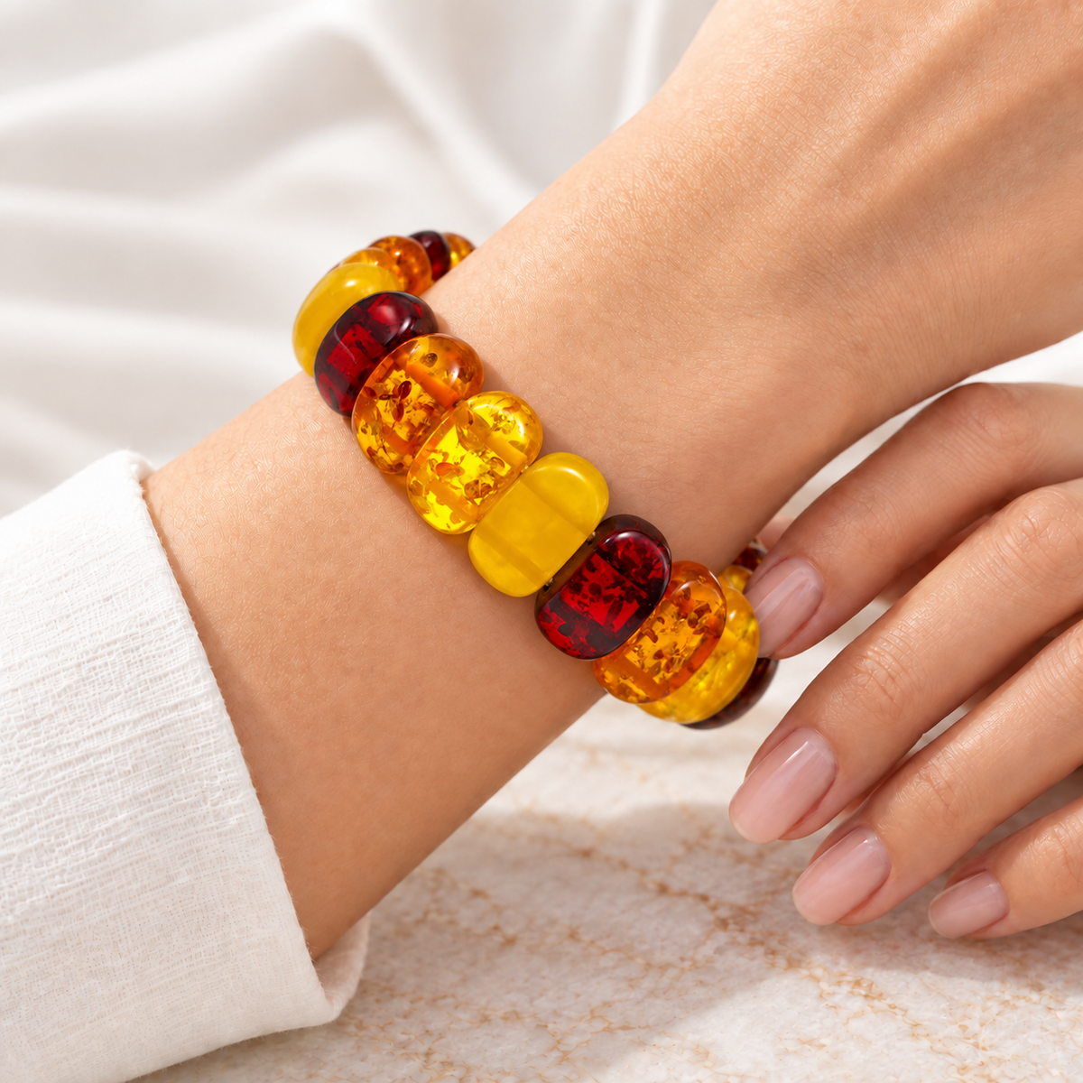 Multicolor Baltic Amber Bracelet